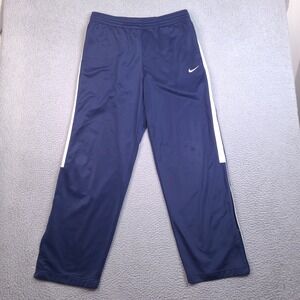 Vintage Nike Basketball Mens Large Blue Track Pants Warm Up Zipper Leg